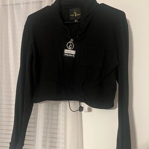 Y2K Baby Phat Black Cropped Quarter-Zip